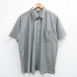 XL★古着 HABAND 半袖 シャツ メンズ メッシュ地 大きいサイズ グレー 25jun11 中古 トップス