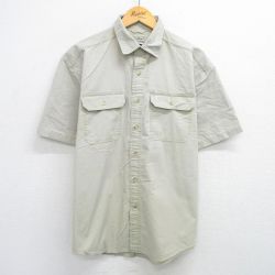 L★古着 エルエルビーン LLBEAN 半袖 シャツ メンズ 00年代 00s コットン ベージュ系 カーキ 25jun14 中古 トップス