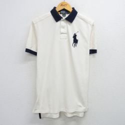 L★古着 ラルフローレン Ralph Lauren 半袖 ブランド ラガー シャツ メンズ 90年代 90s ビッグポニー 鹿の子 コットン 白他 ホワイト 25jun14 中古 トップス
