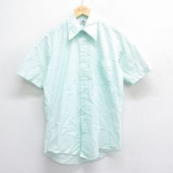 M★古着 半袖 シャツ メンズ 70年代 70s 薄緑 グリーン 25jun14 中古 トップス