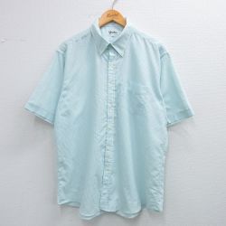 XL★古着 半袖 シャツ メンズ 90年代 90s 水色他 ストライプ 25jun14 中古 トップス