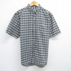 【20%OFF】XL★古着 オールドネイビー OLD NAVY 半袖 シャツ メンズ コットン ボタンダウン 紺他 ネイビー チェック 25jun16 中古 トップス