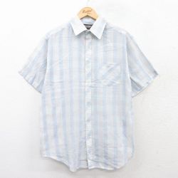 シアーズ 80s 半袖シャツ ネイビーチェック XL | 古着