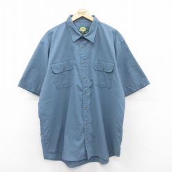 XL★古着 カベラス 半袖 シャツ メンズ 00年代 00s 大きいサイズ ロング丈 薄紺 ネイビー 25jun16 中古 トップス