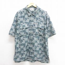 L★古着 コロンビア COLUMBIA 半袖 シャツ メンズ 00年代 00s 薄紺他 ネイビー 25jun17 中古 トップス