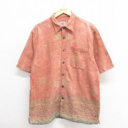 L★古着 THE TERRITORY AHEAD 半袖 シャツ メンズ 00年代 00s コットン エンジ他 25jun17 中古 トップス