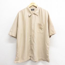 XL★古着 HAGGAR 半袖 シャツ メンズ レーヨン ベージュ他 カーキ 25jun17 中古 トップス
