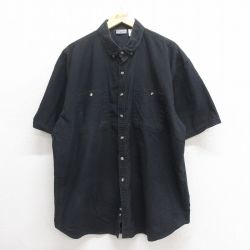 XL★古着 ベーシックエディションズ 半袖 シャツ メンズ 00年代 00s 大きいサイズ ロング丈 コットン 黒 ブラック 25jun18 中古 トップス
