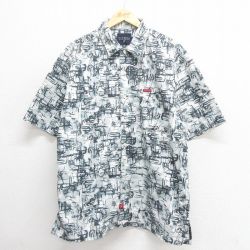 XL★古着 ノーティカ NAUTICA 半袖 ブランド シャツ メンズ 車 大きいサイズ コットン 紺他 ネイビー 25jun18 中古 トップス