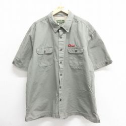 XL★古着 エディーバウアー 半袖 シャツ メンズ リップストップ 大きいサイズ コットン グレー 25jun18 中古 トップス