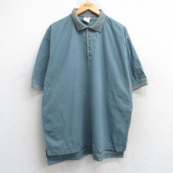 【20%OFF】L★古着 半袖 トップス メンズ 90年代 90s コットン 緑系 グリーン 25jun18 中古