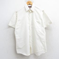 M★古着 半袖 シャツ メンズ 80年代 80s USA製 薄黄色 イエロー ストライプ 25jun19 中古 トップス