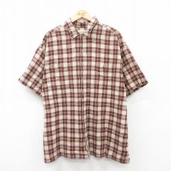 XL★古着 セントジョンズベイ 半袖 シャツ メンズ 00年代 00s 大きいサイズ コットン 茶他 ブラウン チ 【spe】 25jun20 中古 トップス