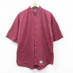 XL★古着 半袖 シャツ メンズ 00年代 00s コットン ボタンダウン エンジ系 25jun23 中古 トップス
