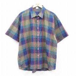 XL★古着 マックレガー 半袖 シャツ メンズ 大きいサイズ 紺他 ネイビー チェック 25jun23 中古 トップス