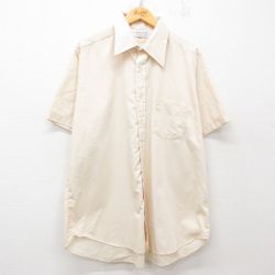 XL★古着 半袖 シャツ メンズ 70年代 70s USA製 薄ベージュ カーキ 25jun23 中古 トップス