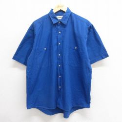 XL★古着 セントジョンズベイ 半袖 シャツ メンズ 90年代 90s コットン 青 ブルー 25jun24 中古 トップス
