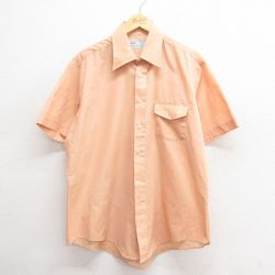 XL★古着 シアーズ 半袖 シャツ メンズ 80年代 80s 薄オレンジ 25jun24 中古 トップス
