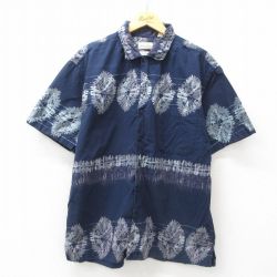 XL★古着 セントジョンズベイ 半袖 シャツ メンズ 00年代 00s コットン 紺他 ネイビー 【spe】 25jun25 中古 トップス
