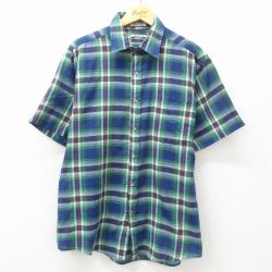 キー 90s 半袖シャツ グリーンチェック XL | 古着