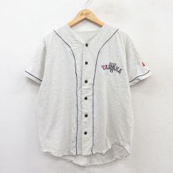 L★古着 半袖 ベースボール シャツ メンズ 00年代 00s ヤマハ YAMAHA コットン カナダ製 グレー 霜降り他 【spe】 25jun28 中古 トップス
