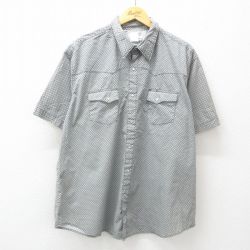 【50%OFF】XL★古着 ラングラー Wrangler 半袖 ウエスタン シャツ メンズ 総柄 大きいサイズ 黒他 ブラック 25jun30 中古 トップス