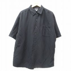 XL★古着 半袖 シャツ メンズ 00年代 00s 大きいサイズ レーヨン 黒 ブラック 25jul02 中古 トップス