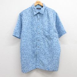 XL★古着 半袖 シャツ メンズ 00年代 00s 大きいサイズ 薄紺 ネイビー 25jul04 中古 トップス