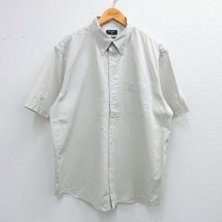 XL★古着 ドッカーズ 半袖 シャツ メンズ 大きいサイズ コットン ボタンダウン 薄グレー 25jul05 中古 トップス