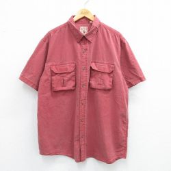 XL★古着 レッドヘッド 半袖 シャツ メンズ 大きいサイズ コットン エンジ系 25jul05 中古 トップス