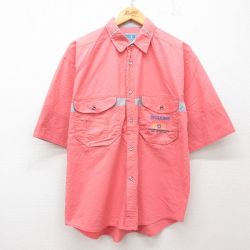 L★古着 ビューグルボーイ 半袖 シャツ メンズ 00年代 00s ワンポイントロゴ コットン ピンク 25jul14 中古 トップス