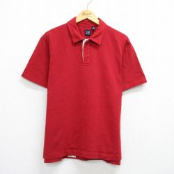 L★古着 ギャップ GAP 半袖 ラガー シャツ メンズ 00年代 00s コットン 赤 レッド 25jul24 中古 トップス