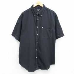 【50%OFF】XL★古着 ラルフローレン Ralph Lauren ポロジーンズ 半袖 ブランド シャツ メンズ 大きいサイズ コットン ボタンダウン 黒他 ブラック チェック 25jul26 中古 トップス