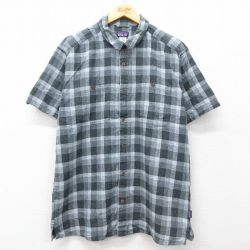 L★古着 パタゴニア patagonia 半袖 シャツ メンズ グレー他 チェック 25jul31 中古 トップス