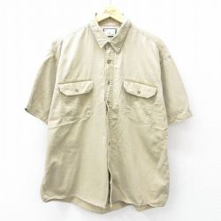 XL★古着 ビューグルボーイ 半袖 シャツ メンズ 00年代 00s 大きいサイズ コットン ベージュ カーキ 25aug06 中古 トップス