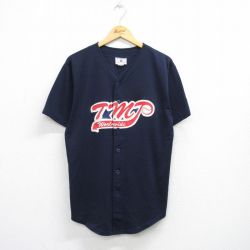 【50%OFF】TMT 90s 半袖ベースボールシャツ ネイビー M | 古着