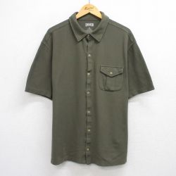 XL★古着 DULUTH TRADING 半袖 シャツ メンズ 大きいサイズ コットン 薄緑 グリーン 25aug09 中古 トップス