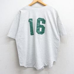 L★古着 半袖 ベースボール シャツ メンズ 90年代 90s スラッガーズ 16 コットン USA製 薄グレー 霜降り 25aug13 中古 トップス