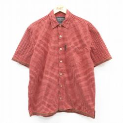 【20%OFF】XL★古着 アバクロンビー Abercrombie&fitch 半袖 シャツ メンズ 00年代 00s コットン 赤他 レッド チェック 【spe】 25aug21 中古 トップス