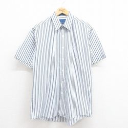 L★古着 タウンクラフト 半袖 シャツ メンズ 90年代 90s 白他 ホワイト ストライプ 25aug22 中古 トップス