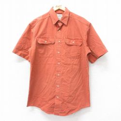 L★古着 エルエルビーン LLBEAN 半袖 シャツ メンズ 00年代 00s ロング丈 コットン オレンジ系 25sep02 中古 トップス
