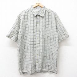 XL★古着 コロンビア COLUMBIA 半袖 シャツ メンズ 00年代 00s シアサッカー コットン グレー系他 チェック 25sep02 中古 トップス