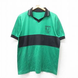 L★古着 半袖 サッカー シャツ メンズ BREWSTER 緑他 グリーン 25sep02 中古 トップス