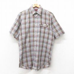 M★古着 リーバイス Levis 半袖 シャツ メンズ 90年代 90s USA製 グレー他 チェック 25sep02 中古 トップス