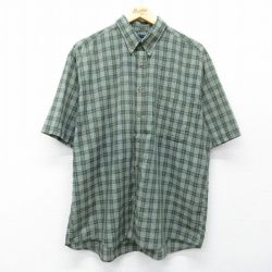 ピューリタン 00s 半袖シャツ グリーンチェック XL | 古着