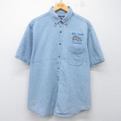 ジャージーズ 00s 半袖シャツ ブルドッグ ネイビー XL | 古着