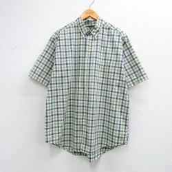 アバクロンビー 半袖シャツ グリーンチェック XL | 古着