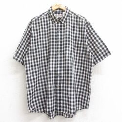 XL★古着 マックレガー 半袖 シャツ メンズ 90年代 90s 大きいサイズ ボタンダウン 黒他 チェック 26apr14