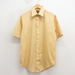 L★古着 バンヒューセン 半袖 シャツ メンズ 70年代 70s 黄系 26apr15