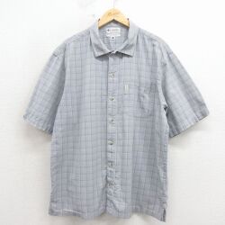XL★古着 コロンビア 半袖 シャツ メンズ 00年代 00s 大きいサイズ コットン グレー他 チェック 26apr15